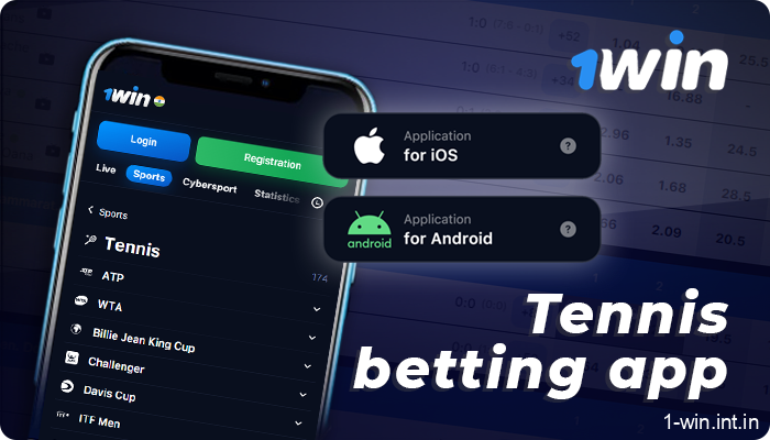 Download 1win Tennis betting mobile app for Android or iOS