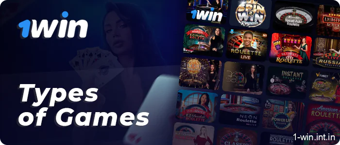 1win live casino games library in India