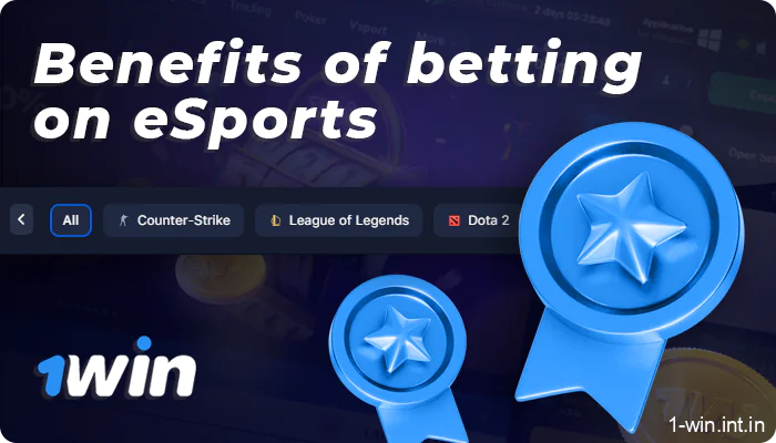 Main advantages of betting on eSports at 1win