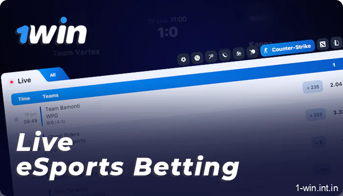 1win betting on cybersports for real-time matches