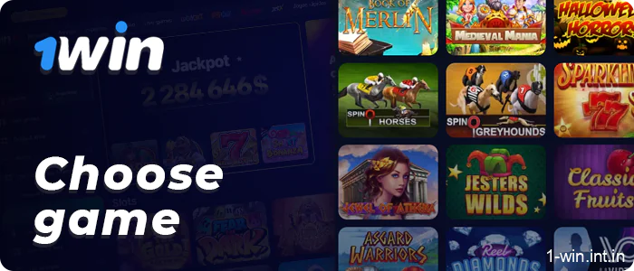 Select any game you like at 1Win Casino lobby