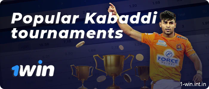Popular kabaddi tournaments and competitions for betting at 1win