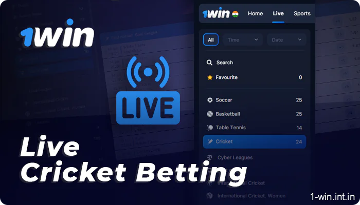 Cricket in-play mode at 1win