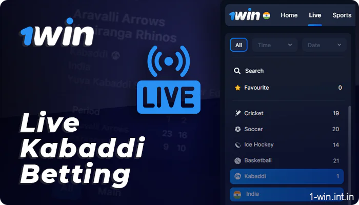 1win Live Kabaddi Betting for Indian players