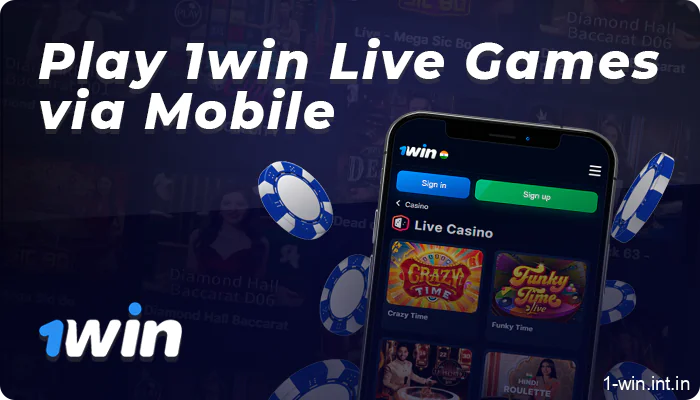 Play 1win live casino games on Android and iOS devices