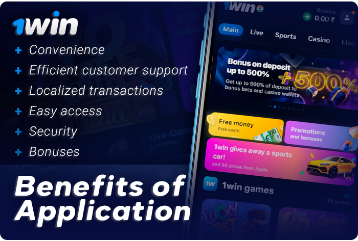 The advantages of using the mobile app on the 1Win site