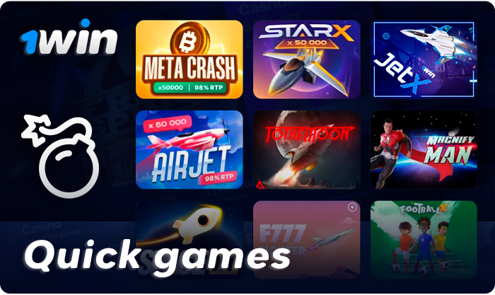 Quick games on 1Win - Aviator, Lucky Jet and others