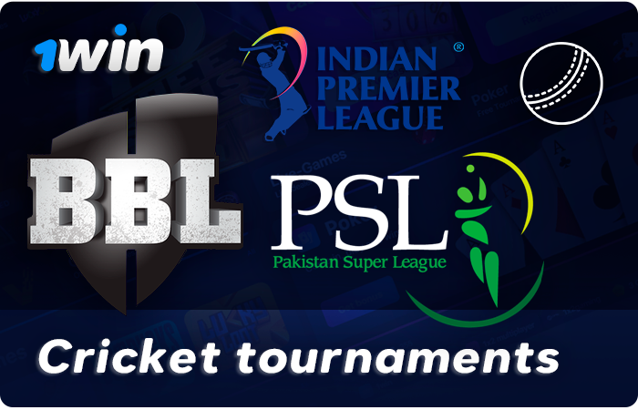 Cricket tournaments on the 1Win website