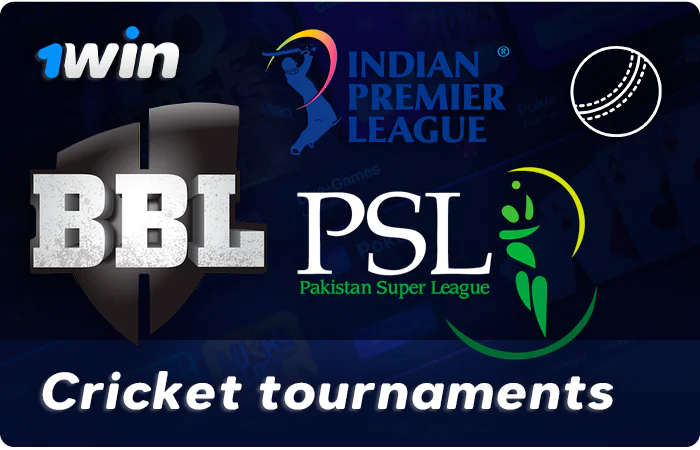 Cricket tournaments on the 1Win website