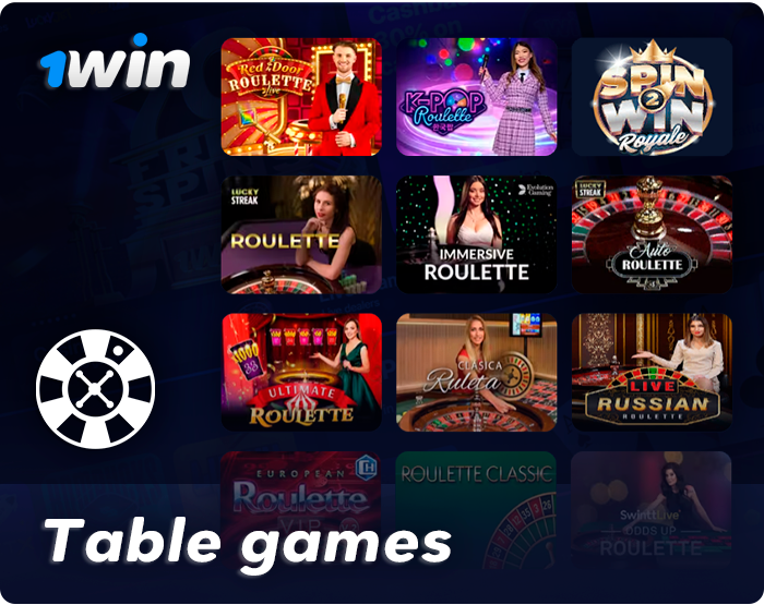 Table games for 1Win users - blackjack, roulette and others