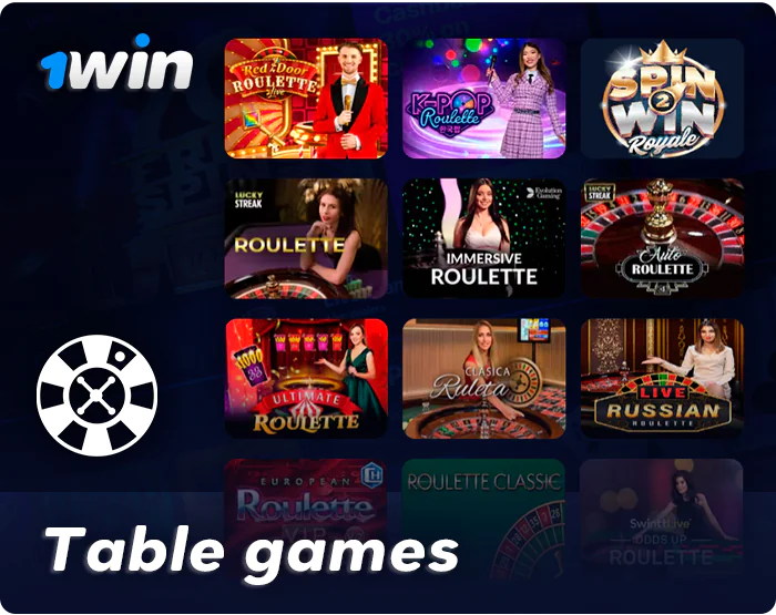 Table games for 1Win users - blackjack, roulette and others