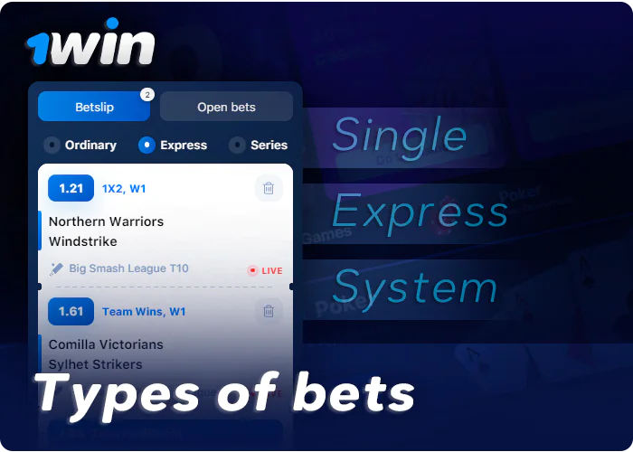 Varieties of Bets at 1Win - Ordinary, Express, Series