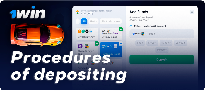Make a deposit at 1Win before playing Speed and Cash