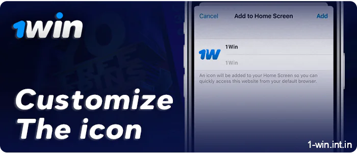 Customize the icon of the 1Win app for ios