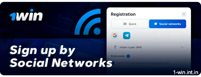 Registration on the site 1Win using social platforms - Telegram, Google and others