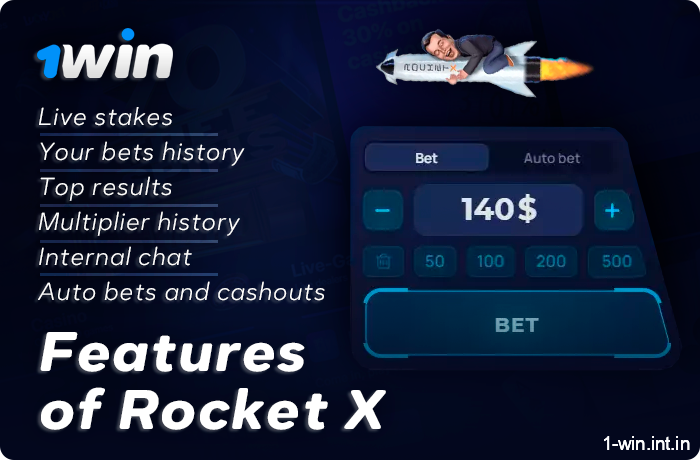Rocket X game features at 1Win Casino