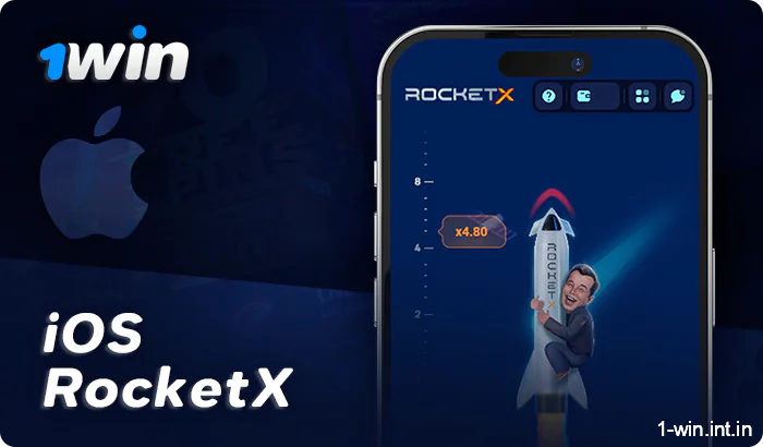 Download 1Win's iOS app for the Rocket X game
